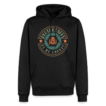 Photograph Kamera Fotograf Geschenk - Männer Premium Bio Hoodie - Schwarz - Vorne - Nico (187cm)