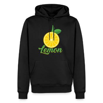 Zitrone - Männer Premium Bio Hoodie - Schwarz - Vorne - Nico (187cm)