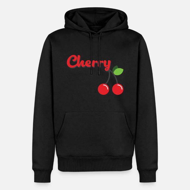 Kirsche - Männer Premium Bio Hoodie - Schwarz