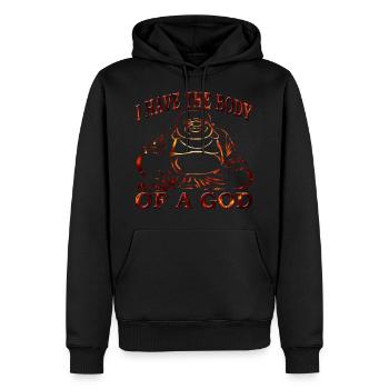 Buddhism - Men’s Premium Organic Hoodie - black - Front - Nico (187cm)