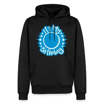 kontur kreis rund zahl It s My Birthday geburtstag - Männer Premium Bio Hoodie - Schwarz - Vorne - Nico (187cm)
