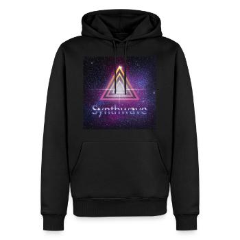 synthwave - Sweat à capuche Premium bio Homme - noir - Devant - Nico (187cm)