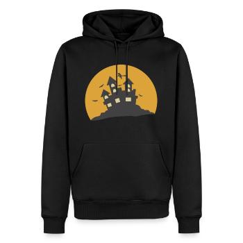 Maison d'horreur d'Halloween - Sweat à capuche Premium bio Homme - noir - Devant - Nico (187cm)