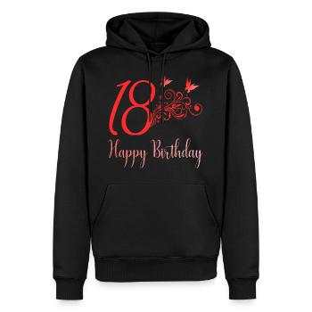 18th birthday - Men’s Premium Organic Hoodie - black - Front - Nico (187cm)