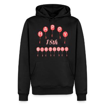 18th birthday - Men’s Premium Organic Hoodie - black - Front - Nico (187cm)