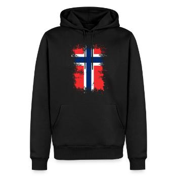 Norwegen Flagge Kunst - Männer Premium Bio Hoodie - Schwarz - Vorne - Nico (187cm)