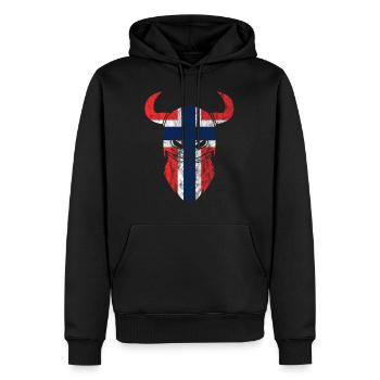 Norwegen Flagge Wikinger Geschenkidee - Männer Premium Bio Hoodie - Schwarz - Vorne - Nico (187cm)