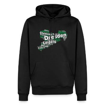 État de Saxe: villes saxonnes - Sweat à capuche Premium bio Homme - noir - Devant - Nico (187cm)