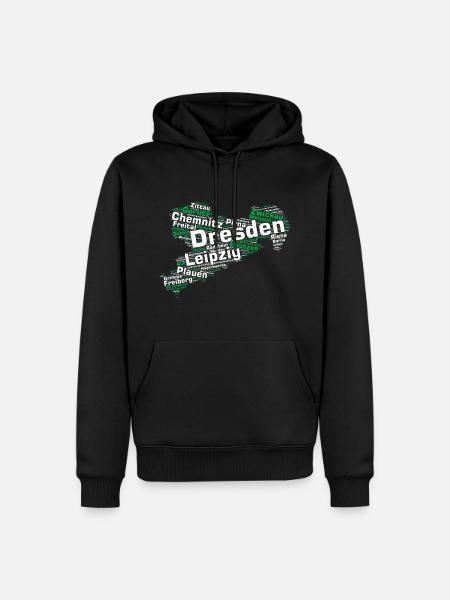 Saxony State: Saxon cities - Men’s Premium Organic Hoodie - black