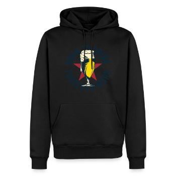bière - Sweat à capuche Premium bio Homme - noir - Devant - Nico (187cm)