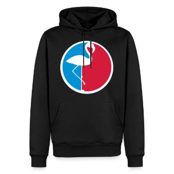 rot blau kreis rund logo silhouette umriss flaming - Männer Premium Bio Hoodie - Schwarz - Vorne - Nico (187cm)