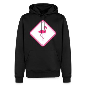mise en garde mise en garde mise en garde mise en garde bouclier danger fla - Sweat à capuche Premium bio Homme - noir - Devant - Nico (187cm)