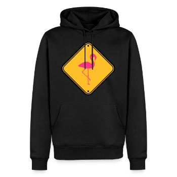 mise en garde mise en garde mise en garde mise en garde bouclier danger fla - Sweat à capuche Premium bio Homme - noir - Devant - Nico (187cm)