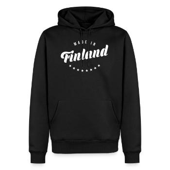 Finlande - Sweat à capuche Premium bio Homme - noir - Devant - Nico (187cm)