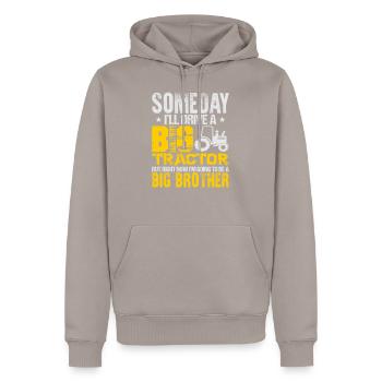 Grand frère - Sweat à capuche Premium bio Homme - taupe - Devant - Nico (187cm)