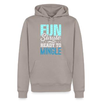 Fun Single Ready To Mingle - Männer Premium Bio Hoodie - Taupe - Vorne - Nico (187cm)