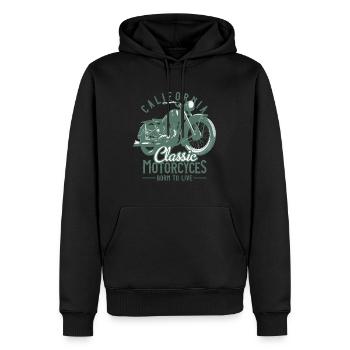 Motorrad Shirt - Männer Premium Bio Hoodie - Schwarz - Vorne - Nico (187cm)