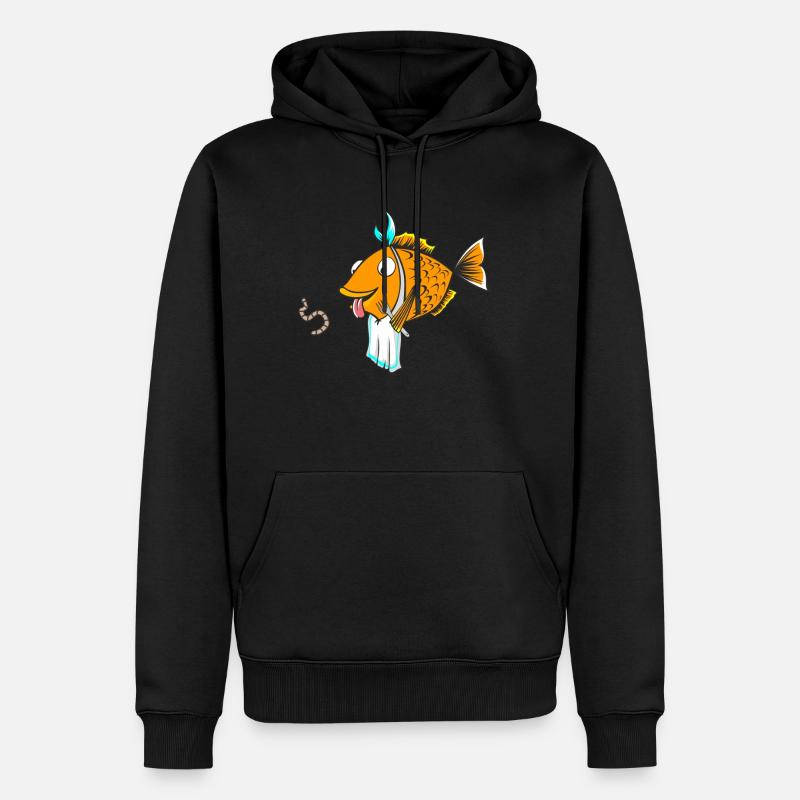 Fisher Hungry Fish - Sweat à capuche Premium bio Homme - noir