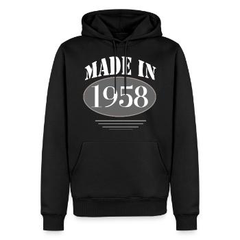 60. Geburtstag Geburtsjahr 1958 - Männer Premium Bio Hoodie - Schwarz - Vorne - Nico (187cm)