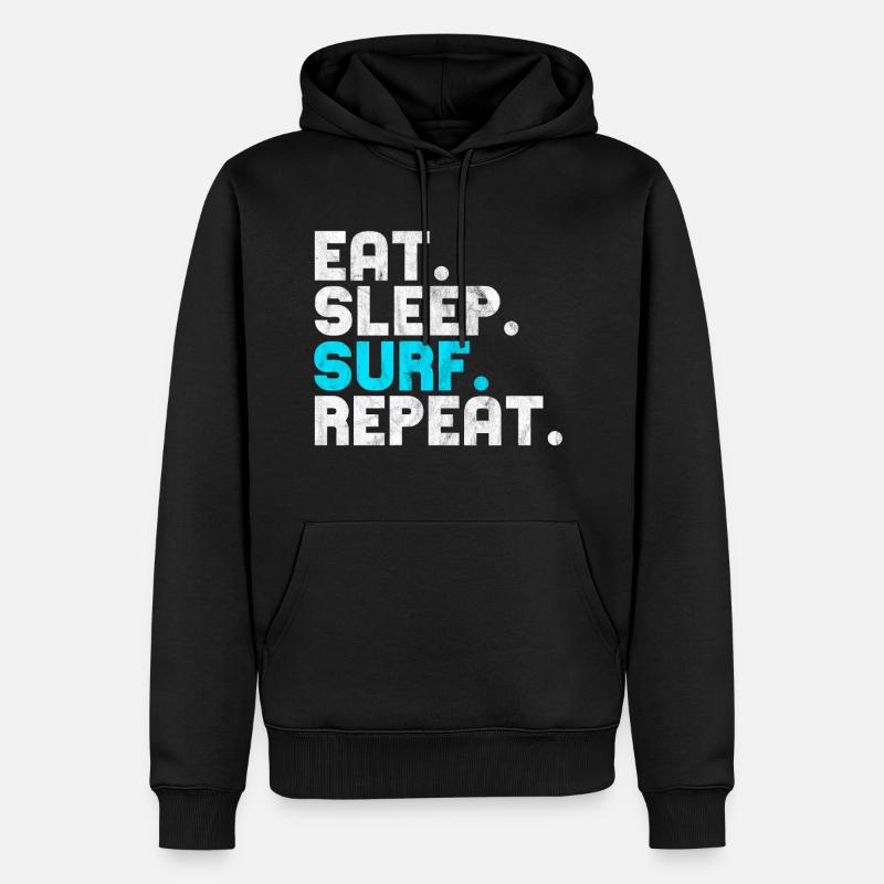 Surf - Surfen - Surfer - Männer Premium Bio Hoodie - Schwarz