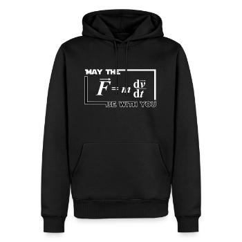 design May the F be with you Force Mathématiques maths - Sweat à capuche Premium bio Homme - noir - Devant - Nico (187cm)
