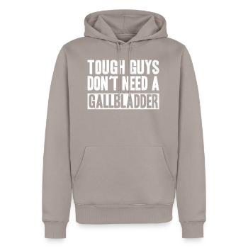 Cholecystektomie- Gallenblasen Operation Shirt - Männer Premium Bio Hoodie - Taupe - Vorne - Nico (187cm)
