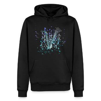 Musique saxophone cadeau instrument - Sweat à capuche Premium bio Homme - noir - Devant - Nico (187cm)