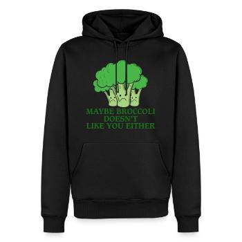 légume - Sweat à capuche Premium bio Homme - noir - Devant - Nico (187cm)