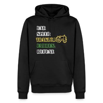 Traktor Shirt · Landwirtschaft · Traktor fahren - Männer Premium Bio Hoodie - Schwarz - Vorne - Nico (187cm)