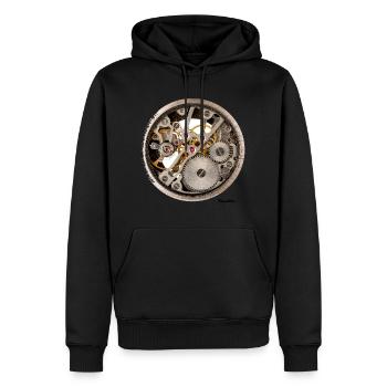 Mouvement Cadran Mécanique Design Chemise - Sweat à capuche Premium bio Homme - noir - Devant - Nico (187cm)