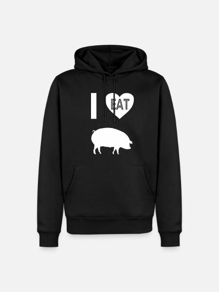 I love pigs - Men’s Premium Organic Hoodie - black