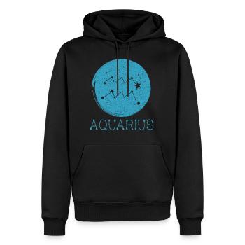 Sternzeichen Wassermann - Männer Premium Bio Hoodie - Schwarz - Vorne - Nico (187cm)
