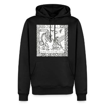 Le Dieu Odin contre le loup Fenrir - Sweat à capuche Premium bio Homme - noir - Devant - Nico (187cm)
