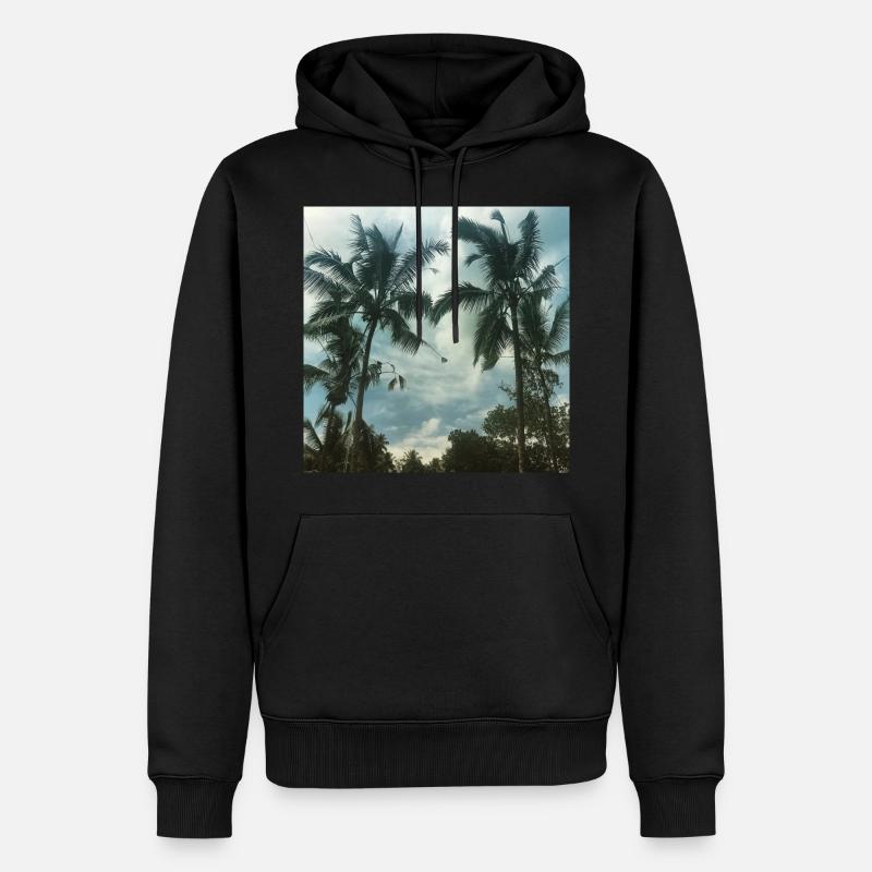 palmiers - Sweat à capuche Premium bio Homme - noir
