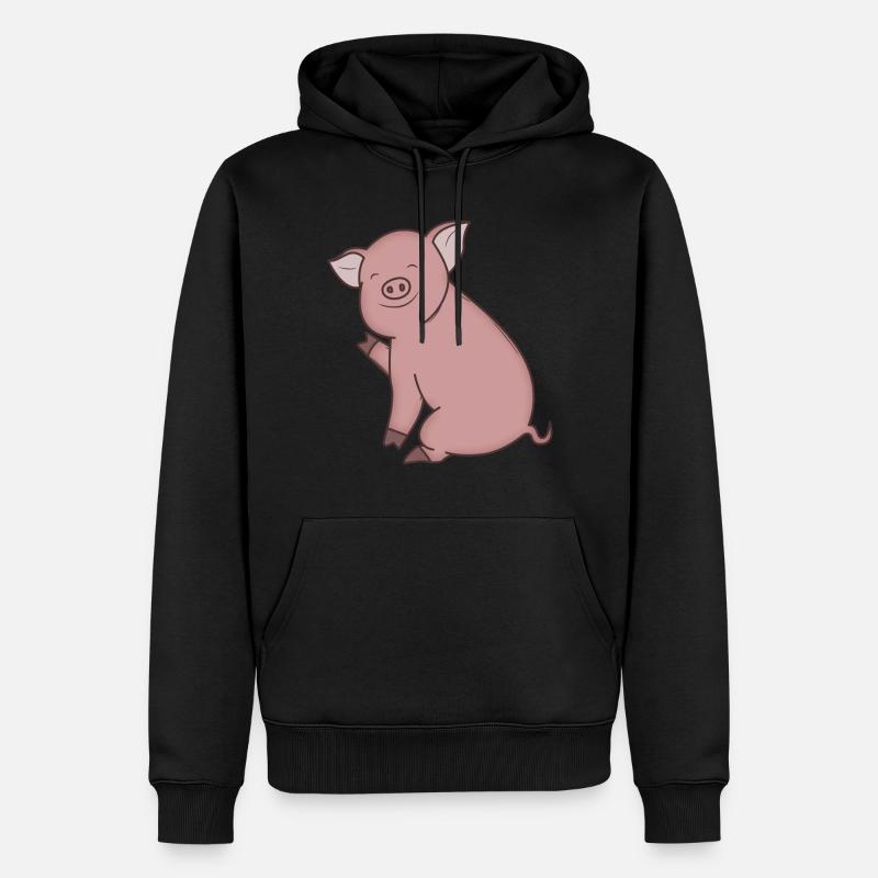 porcin - Sweat à capuche Premium bio Homme - noir