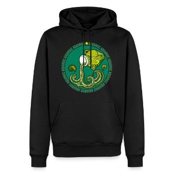 Sternzeichen Wassermann - Männer Premium Bio Hoodie - Schwarz - Vorne - Nico (187cm)