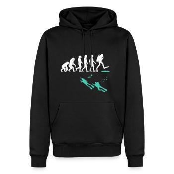 Evolution of Scuba Diver Evolution - Men’s Premium Organic Hoodie - black - Front - Nico (187cm)