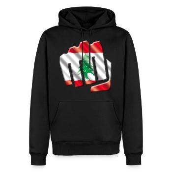 Liban - Sweat à capuche Premium bio Homme - noir - Devant - Nico (187cm)