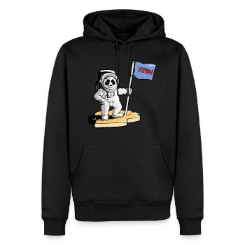 Panda Cosmonaute - Sweat à capuche Premium bio Homme - noir - Devant - Nico (187cm)