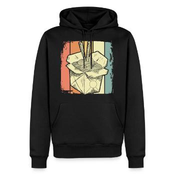 Chine Nouilles - Sweat à capuche Premium bio Homme - noir - Devant - Nico (187cm)