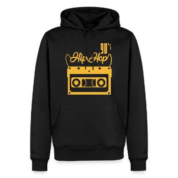 Hip Hop 90er - Männer Premium Bio Hoodie - Schwarz - Vorne - Nico (187cm)