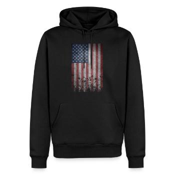 Etats-Unis Amérique Drapeau - Sweat à capuche Premium bio Homme - noir - Devant - Nico (187cm)