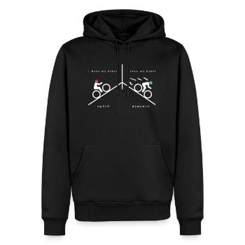 Vélo sur la montagne Hassliebe vélo - Sweat à capuche Premium bio Homme - noir - Devant - Nico (187cm)
