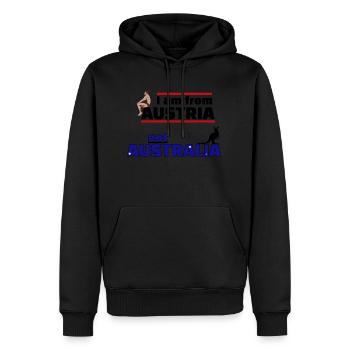 Je viens d'Autriche pas d'Australie - musicmaker12 - Sweat à capuche Premium bio Homme - noir - Devant - Nico (187cm)
