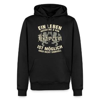 Bavière - Sweat à capuche Premium bio Homme - noir - Devant - Nico (187cm)