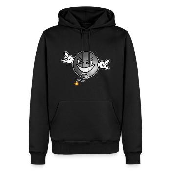 Bombe Version 2 - Männer Premium Bio Hoodie - Schwarz - Vorne - Nico (187cm)