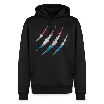Luxembourg - Sweat à capuche Premium bio Homme - noir - Devant - Nico (187cm)