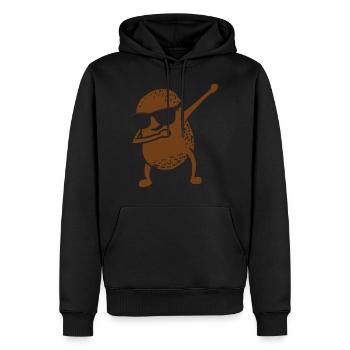 Funny potato with sunglasses posing dabbing - Men’s Premium Organic Hoodie - black - Front - Nico (187cm)