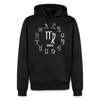 Zodiac Virgo - Sweat à capuche Premium bio Homme - noir - Devant - Nico (187cm)