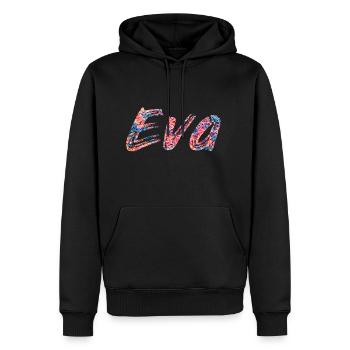 Eva - Männer Premium Bio Hoodie - Schwarz - Vorne - Nico (187cm)